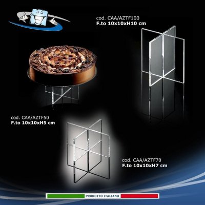 Alzate per torte e dolci da frigo in plexiglass trasparente in 3 formati