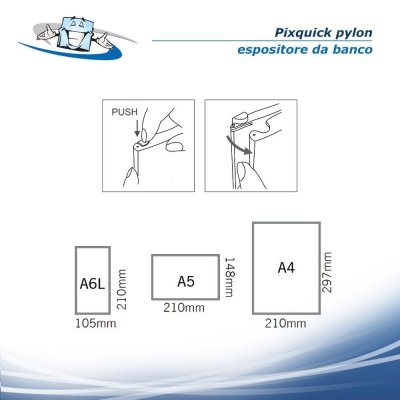 Pickquick pylon - Espositore da banco bifacciale per tavoli e listini prezzi