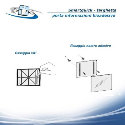 Smartquick - Targhetta porta informazioni bioadesive con personalizzazione inclusa in vari formati