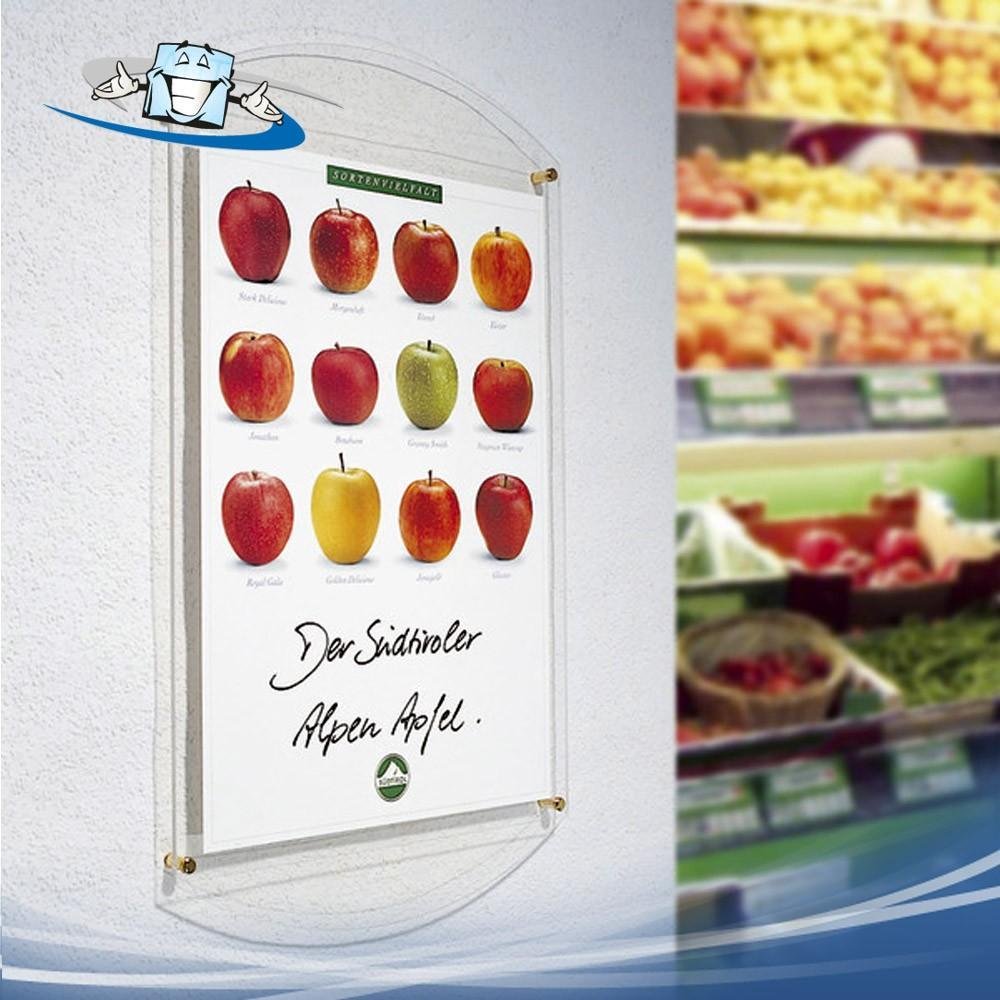 Fisso infoquick - Tasca portaposter in acrilico trasparente a parete in vari formati