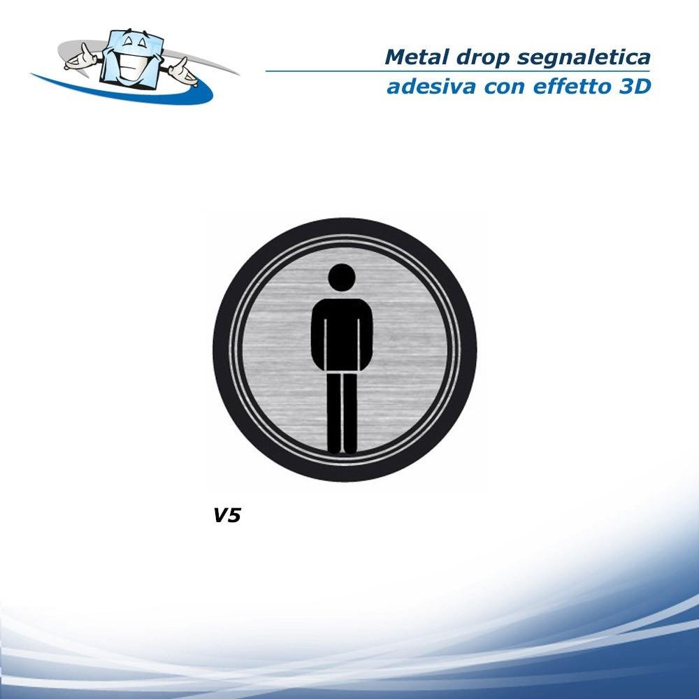 Metal drop - Segnaletica di sicurezza adesiva con effetto 3D in due formati