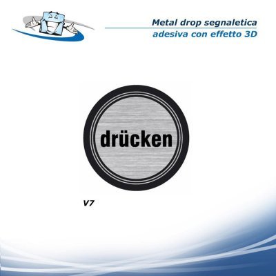 Metal drop - Segnaletica di sicurezza adesiva con effetto 3D in due formati