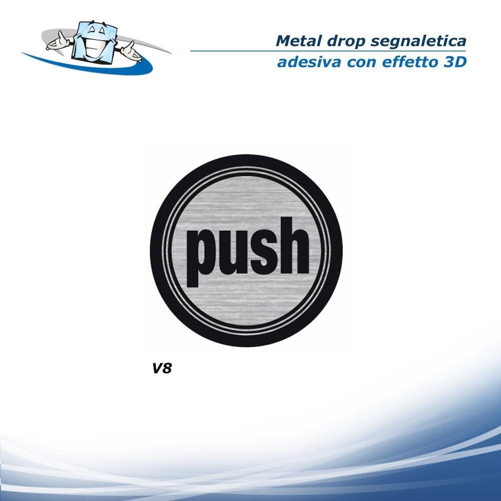 Metal drop - Segnaletica di sicurezza adesiva con effetto 3D in due formati