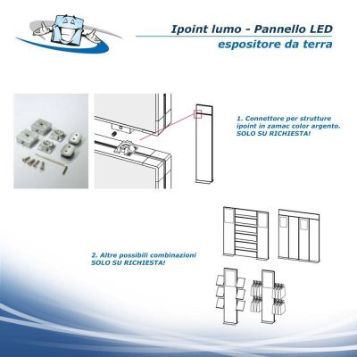 Ipoint lumo - Espositore da terra con pannello illuminato