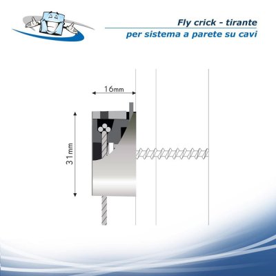 Fly Crick - Coppia tiranti per sistema a parete con cavi