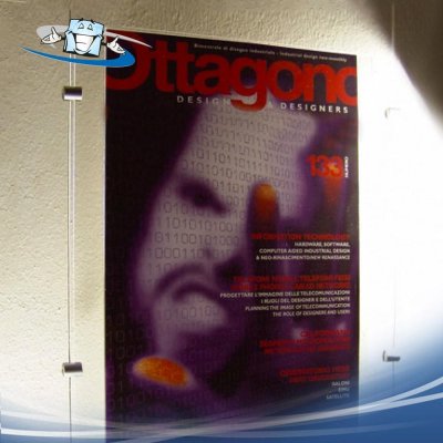 Fly pin - Pinza laterale per pannelli in ottone su cavi in acciaio