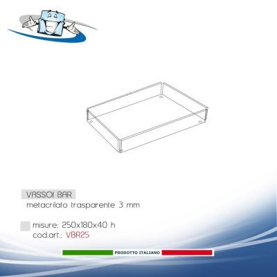 Vassoi bar trasparenti in plexiglass