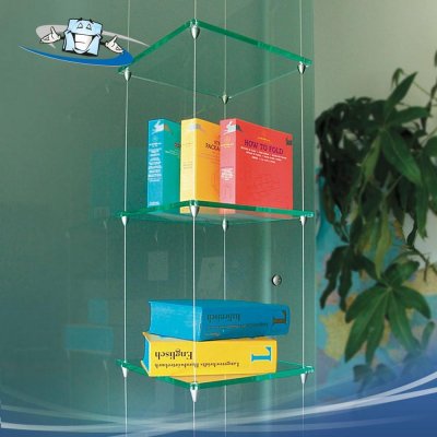 Fly Pyramid - Supporto per ripiani e mensole a sospensione su cavi