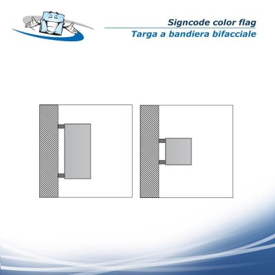 Signcode color flag alu - Targa a bandiera bifacciale in alluminio in diversi colori