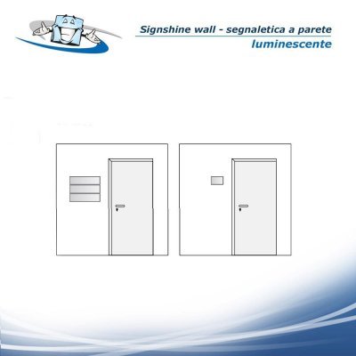 Signshine wall - Segnaletica di uscita di sicurezza luminescente a parete in varie misure e simboli
