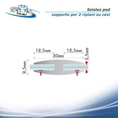 Soistes pod - Supporto per due ripiani su cavi