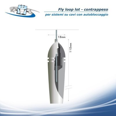 Fly loop lot - Contrappeso per sistemi su cavi con autobloccaggio