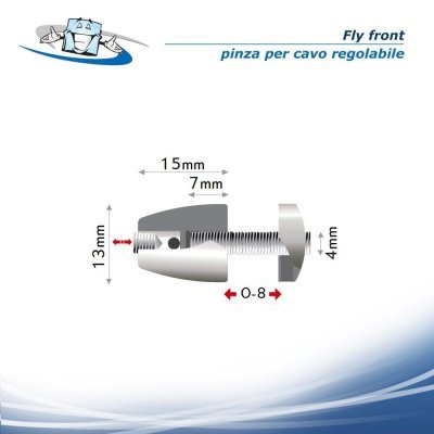 Fly front - Pinza per cavo per pannelli regolabile montaggio frontale