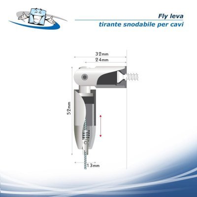 Fly leva tirante snodabile in ottone per cavi