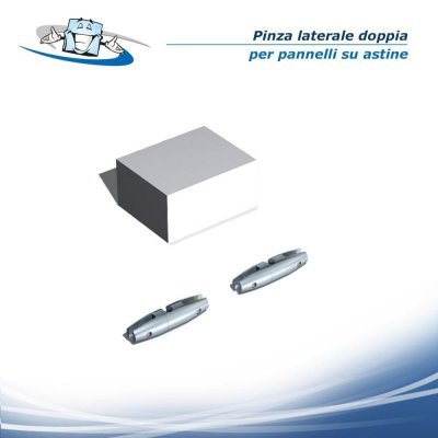 Fly Style doppio - Pinza laterale doppia per pannelli su astine