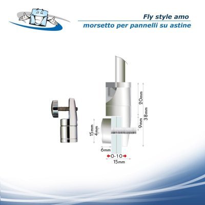 Fly style amo - Morsetto per pannelli su astine