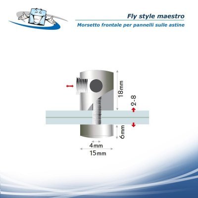 Fly style maestro - Morsetto frontale per pannelli sulle astine