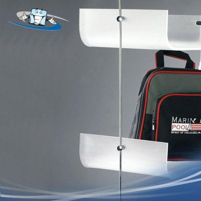 Fly ala - Ripiano curvo color ghiaccio per sistemi su aste