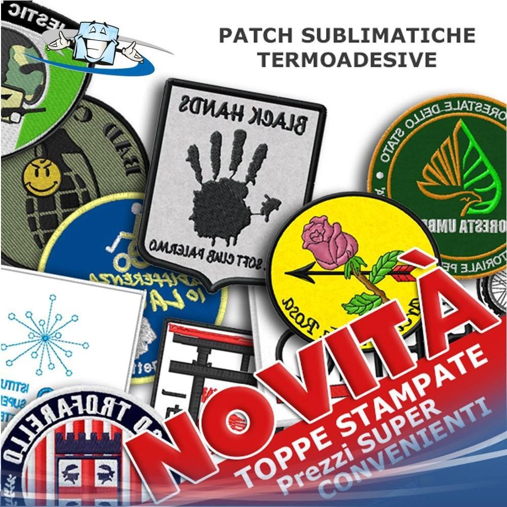 Patch e Toppe stampate a sublimazione su tessuto con termoadesivo