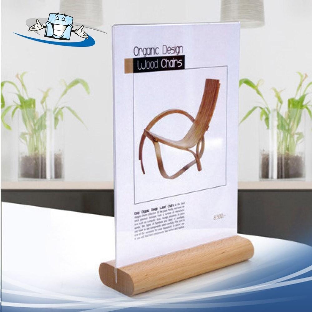 Snaprex wood - Espositore da banco bifacciale con base in legno in vari formati