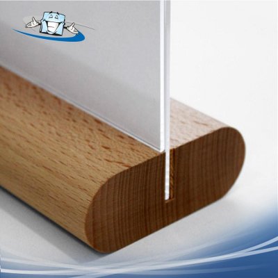 Snaprex wood - Espositore da banco bifacciale con base in legno in vari formati