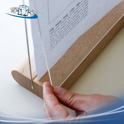 Snaprex wood - Espositore da banco bifacciale con base in legno in vari formati