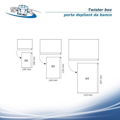 Twister box - Espositore porta depliant da banco in diversi formati