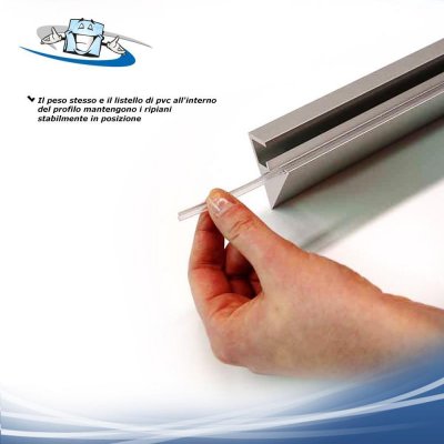 Ripiano rail - Binario a parete in alluminio per supporto ripiani