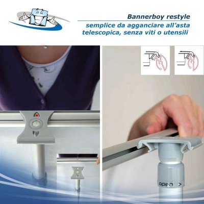 Bannerboy style - Portabanner da terra autoportante monofacciale o bifacciale