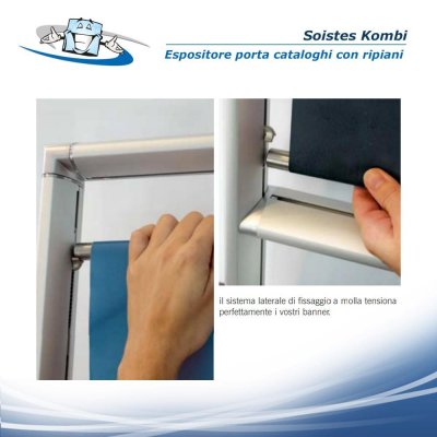 Soistes Kombi - Espositore porta cataloghi con ripiani in formato A4 regolabile