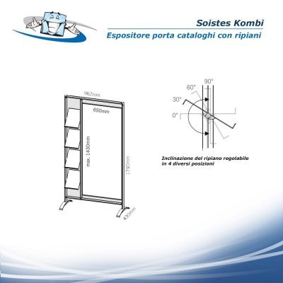 Soistes Kombi - Espositore porta cataloghi con ripiani in formato A4 regolabile
