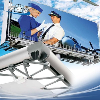 Cornice in alluminio Monsterframe per fissaggio banner e teloni pubblicitari di grandi dimensioni