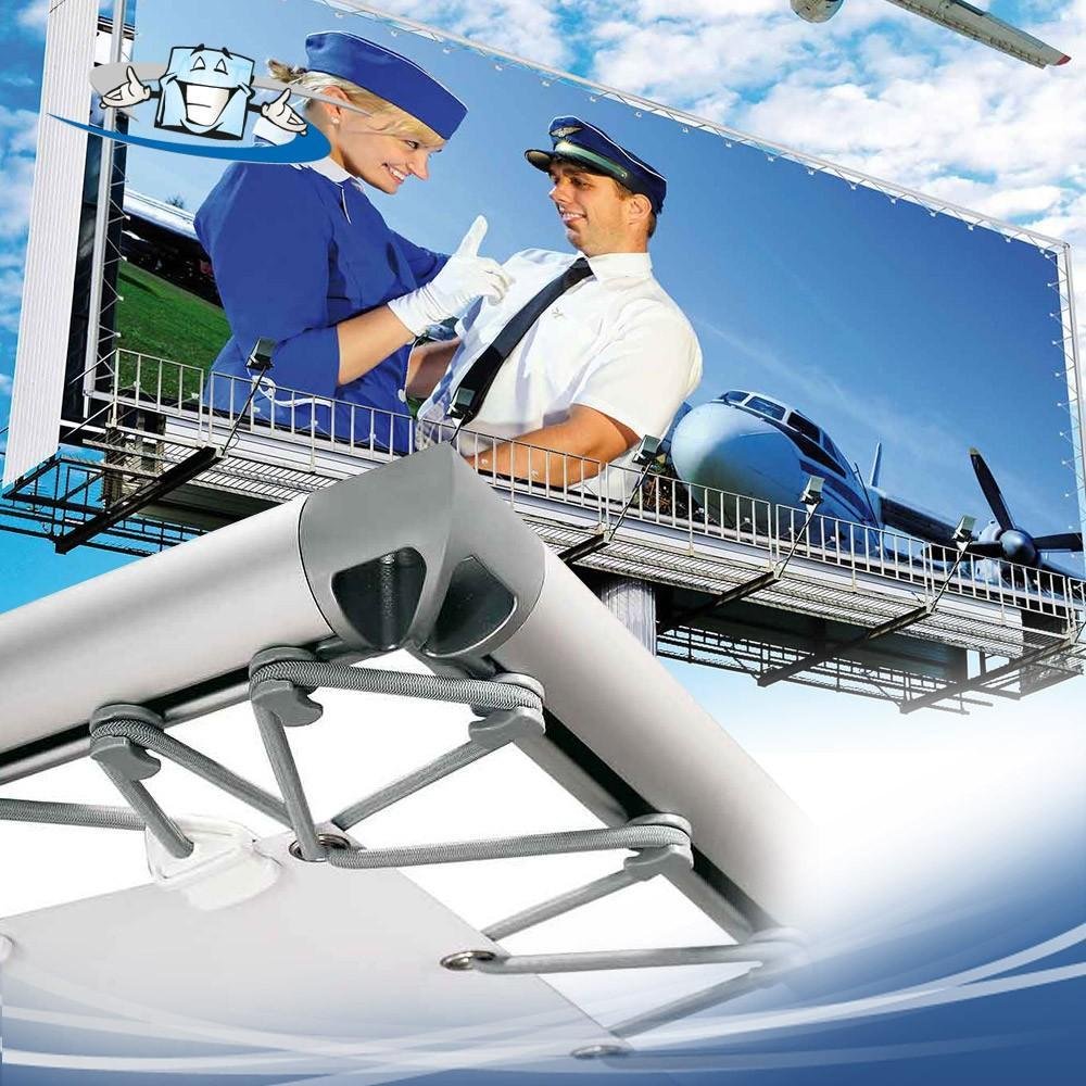 Cornice in alluminio Monsterframe per fissaggio banner e teloni pubblicitari di grandi dimensioni