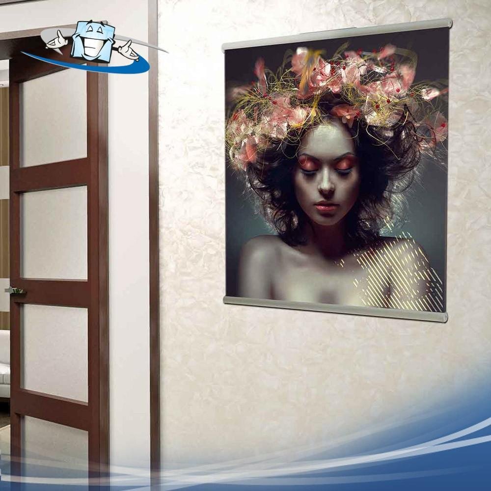 Porta banner tessili, poster, immagini e stampe pubblicitari per parete e a soffitto in diverse dimensioni