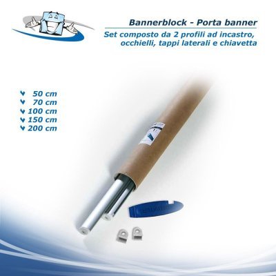 Porta banner tessili, poster, immagini e stampe pubblicitari per parete e a soffitto in diverse dimensioni