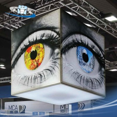 Cubox - Espositore pubblicitario a forma di cubo in 3 formati con personalizzazione inclusa