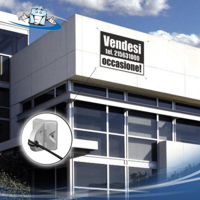 Big Fix - Gancio per pubblicità di grande formato da applicare su facciate o su aste delle bandiere per il fissaggio del banner