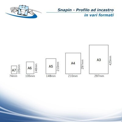 Snapin - Profilo ad incastro, espositore da banco utilizzabile come porta nome, porta prezzi o cornice per foto