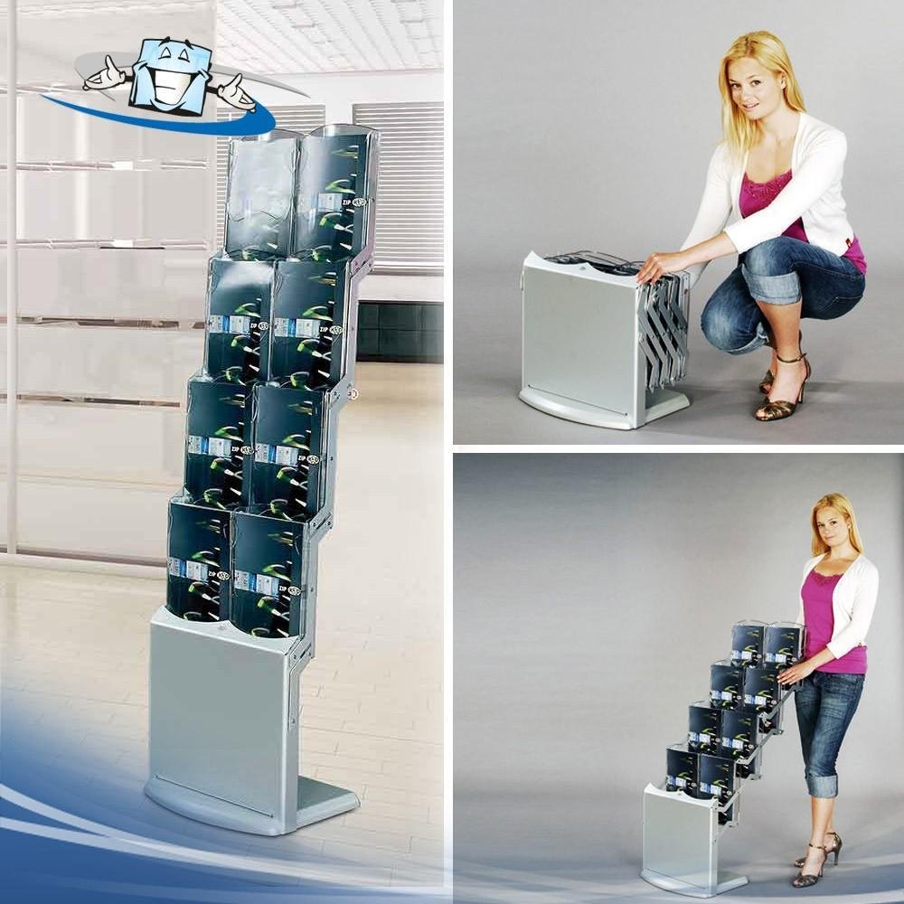 Realbig zip - Porta depliant da terra composto da otto tasche, espositore da terra adatto per presentare molti volantini