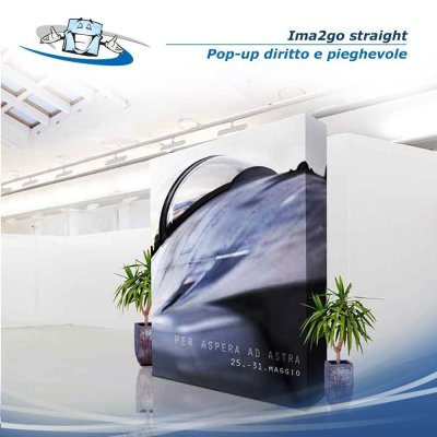 Ima2go straight - Pop-up diritto e pieghevole, parete divisoria con personalizzazione inclusa