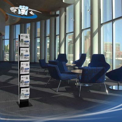 Dacapo ipoint - Espositore porta depliant nero autoportante