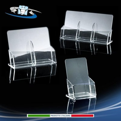 Tasca porta depliant, opuscoli, volantini in plexiglass in tre dimensioni
