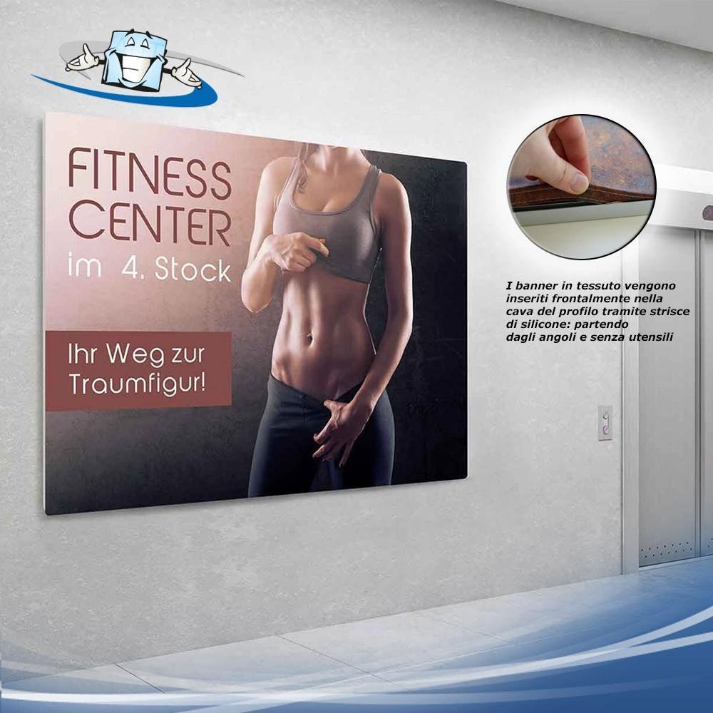 Frame univers lips - Cornice extra slim per banner con angoli arrotondati con personalizzazione inclusa