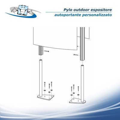 Pylo outdoor - Espositore per esterno autoportante Personalizzato