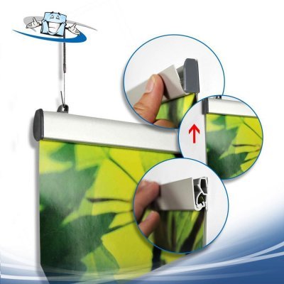 Magsee easylock mini - Porta banner sospeso con sistema a scatto con personalizzazione inclusa