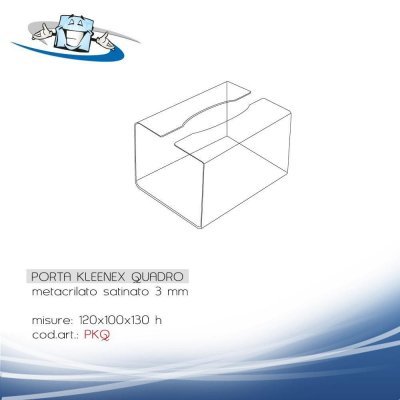 Porta kleenex, contenitore per fazzoletti in plexiglass satinato quadrato