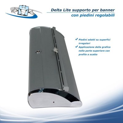 Delta lite - Banner roll up con piedini regolabili su superfici irregolari - personalizzazione inclusa