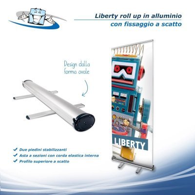 Liberty - Roll up da terra con fissaggio a scatto con personalizzazione inclusa