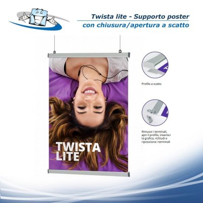 Twista Lite - Supporto poster in alluminio con chiusura a scatto