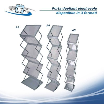 Zed up lite - Porta depliant bifacciale pieghevole con tasche a doppia facciata